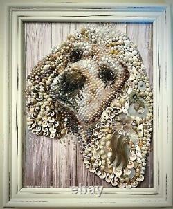Cocker Spaniel Dog Portrait, Framed Jewelry One Of A Kind Art, Unique Gift
