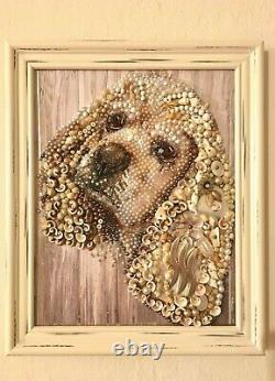 Cocker Spaniel Dog Portrait, Framed Jewelry One Of A Kind Art, Unique Gift