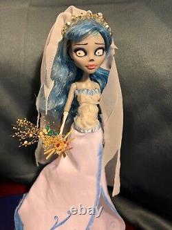 Corpse Bride Doll OOAK Emily Handmade Collector Custom monster high Art burton