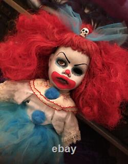 Creepy Circus Clown Doll Halloween Gothic Art Horror OOAK Christie Creepydolls