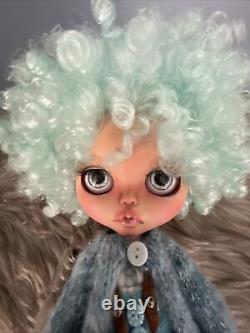 Custom OOAK Blythe Doll Blue Curly Hair