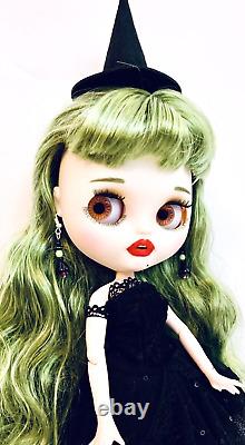 Custom OOAK Blythe Wicked Witch 12 Joint Doll In Outfit With Flying Monkey Pet