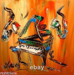 Custom Original Canvas Painting Signed Jazz Mawer