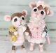 Cute! Needle Felted Mom And Baby Mouse Mice Dolls Ooak 6 Inches Tall