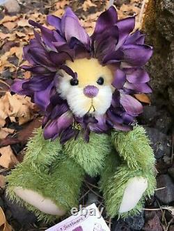DILLY DAHLIA Artist Mohair Teddy Bears Virginia Jasmer Jazzbears Floral Vintage