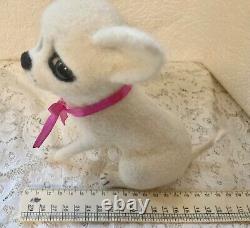 Dog Figurine, Little Chihuahua Puppy, OOAK handmade Dog, felted wool toy