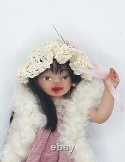 Dollhouse Miniature 112 Hand Sculpted Bonnie Justice Signed Artisian Doll OOAK