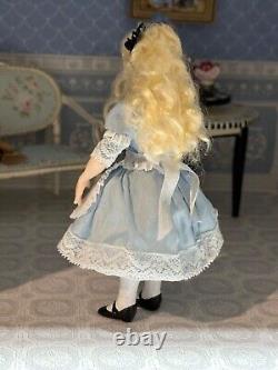 Dollhouse Miniature Artisan Alice in Wonderland 112 Child Doll with rabbit