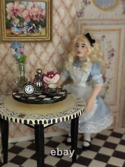 Dollhouse Miniature Artisan Alice in Wonderland 112 Child Doll with rabbit