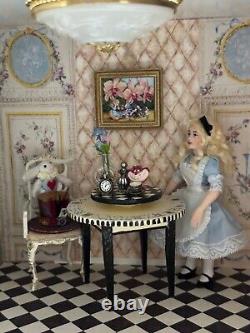 Dollhouse Miniature Artisan Alice in Wonderland 112 Child Doll with rabbit