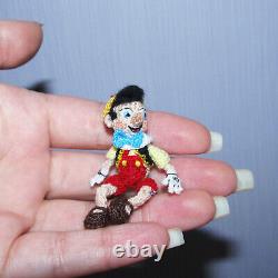 Dollhouse Miniature Doll Pinocchio 2 Artist Crochet Doll Collectible Toy