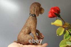 Dollhouse Miniature felted Dog OOAK Drathaar dog toy