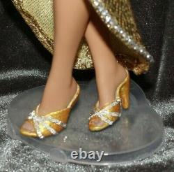 Dolly Parton Barbie Doll Celebrity Handmade gold dress repaint OOAK by Olia