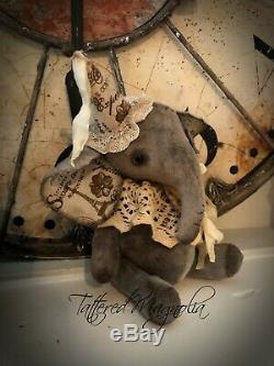 Elephant Teddy Bear Artist Bear Vintage Doll OOAK Hand Stitched Paris Theme