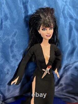 Elvira Mistress Of Dark OOAK barbie Doll Custom Repaint Handmade Collector Art