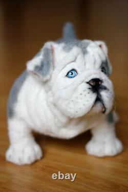 English Bulldog. Size 38cm. Realistic toy. Dog. Puppy