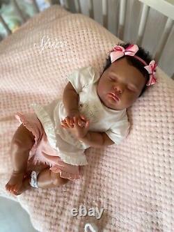 Ethnic Reborn baby Girl doll SPICE With Back Plate By Uk Artist