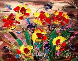FLORAL ART ARTWORK Large Abstract Modern Original Oil Painting CTCIYTF