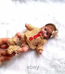 Full Body Silicone Reborn Baby Girl Miniature OOAK With Clothes Artist Handmade