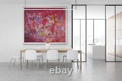 GIANT PAINTING ON CANVAS One of a kind WALL SIZE ACRYLIC OOAK RED STYLE ARTIST