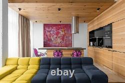 GIANT SIZE ABSTRACT EXPRESSION POP STYLE OOAK HANDMADE CANVAS PAINTING Handmade