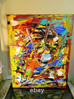 GRAFFITI ABSTRACT CANVAS PAINTING BY MUSK YAI 16X20 ooak Hand painted signed