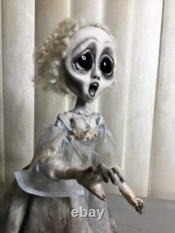 Ghost Art Doll OOAK, Halloween Decor, Banshee, Gothic Artist Doll, Sculpture