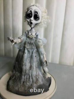 Ghost Art Doll OOAK, Halloween Decor, Banshee, Gothic Artist Doll, Sculpture