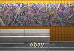 Giant Handmade Abstract Painting Artwork Rare Signed Ooak Hard To Find 18 Feet