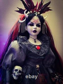 HORROR OOAK Demonia creepy Gothic Demon reborn Porcelain Doll 2 feet tall