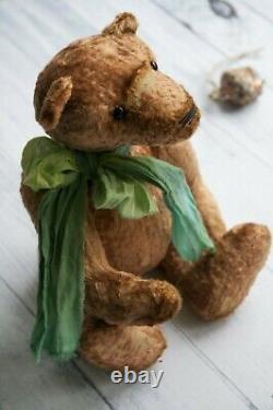 Handmade Collector's Artist Toy Teddy Bear Shabby Nose with Scarf