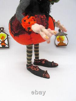 Handmade Mrs. Pumpkin Witch OOAK Art Doll