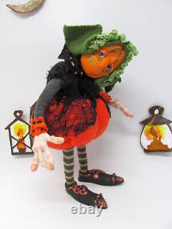 Handmade Mrs. Pumpkin Witch OOAK Art Doll