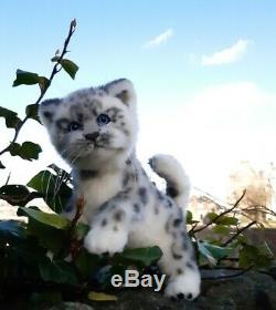 Handmade Realistic Snow Leopard cub/cat/kitten teddy OOAK (27cm)