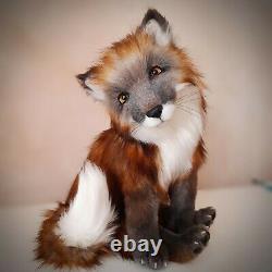 Handmade Realistic collectable toy Fox OOAK (45cm)