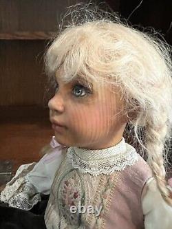 Hanna Hyland OOAK Hand carved Wood Doll (cloth Body) Picnic Time Artist W Steiff