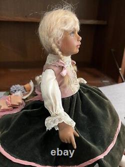 Hanna Hyland OOAK Hand carved Wood Doll (cloth Body) Picnic Time Artist W Steiff