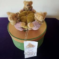 Helen Godfrey 2001 Teddy Bear Trio Pincushion Dollmasters Mohair Handcrafted Ltd