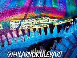 Hilary Druley Original Mixed Media Painting 20x24 NM Art Skeptical Dreamer OOAK