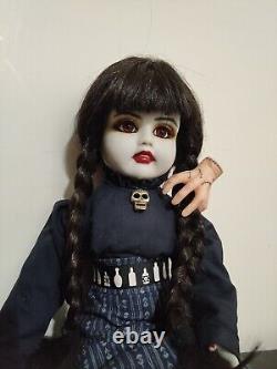 Horror OOAK Wensday Addams Artist Made Porcelain Collector Doll