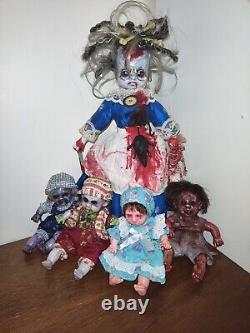 Horror OOAk Dysnomia including 4 mini OOAk dolls (5 dolls lot)