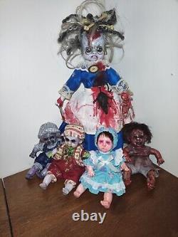 Horror OOAk Dysnomia including 4 mini OOAk dolls (5 dolls lot)