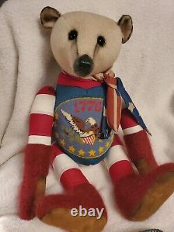 Huge 30 OOAK Artist Portobello Bear Amy Goodrich Americana Patriotic 1776