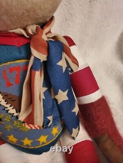 Huge 30 OOAK Artist Portobello Bear Amy Goodrich Americana Patriotic 1776