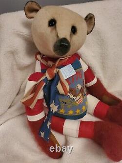 Huge 30 OOAK Artist Portobello Bear Amy Goodrich Americana Patriotic 1776