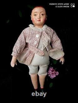 Izannah Walker reproduction doll, OOAK artist doll, handmade doll