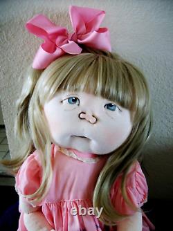 JAN SHACKELFORD ORIG OOAK HEAVY WEIGHTED 27 RARE EXPRESSION TODDLER DOLL withCOA