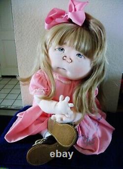 JAN SHACKELFORD ORIG OOAK HEAVY WEIGHTED 27 RARE EXPRESSION TODDLER DOLL withCOA