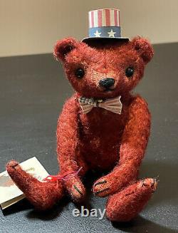 JENNIFER MURPHY Red Mohair Patriotic Bear 7 Artist Bear SAM
