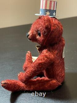 JENNIFER MURPHY Red Mohair Patriotic Bear 7 Artist Bear SAM